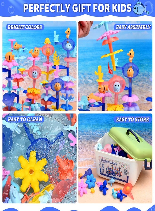 Doloowee 156Pcs Flower Garden Building Toys for Girls 3 4 5 6 7 8Year Old, Upgrade DIY Marine Coral Stacking Toys, STEM Preschool Educational Toddler Toys - Image 2